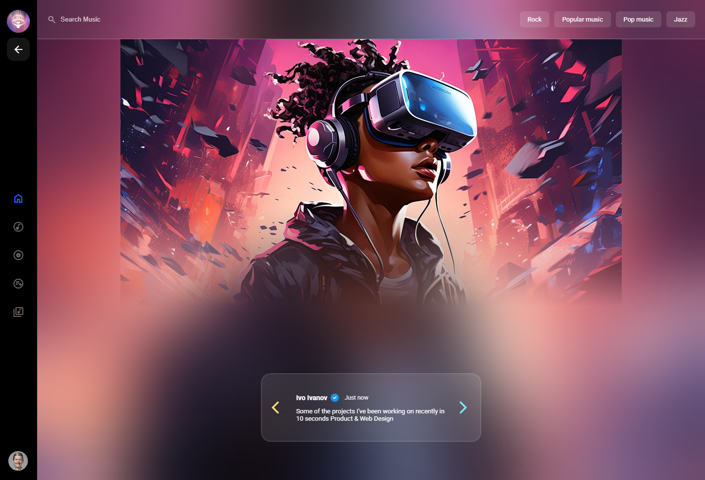 Music app UI screenshot